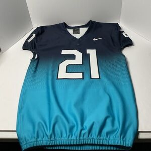 Nike Team Tigers #21 Football Jersey Mens Large Blue Gradient Game Jersey NWT
